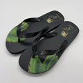 CALIL Black Flip Flops with Gold Logo