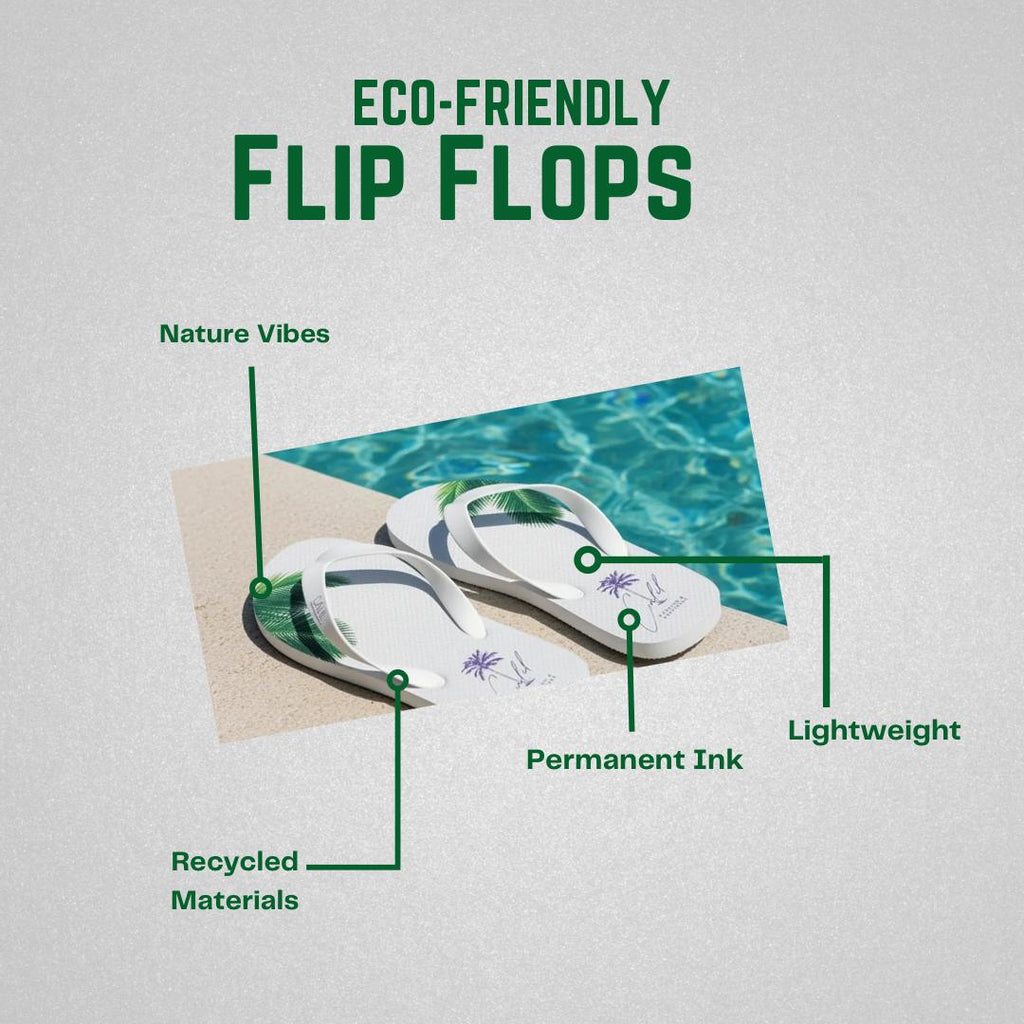 CALIL White Flip Flops with Purple Logo